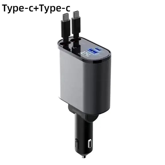 Cargador de Coche USB 4 Puertos con Pantalla LED