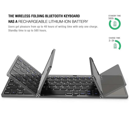 Mini Teclado Inalámbrico Bluetooth Plegable BO33